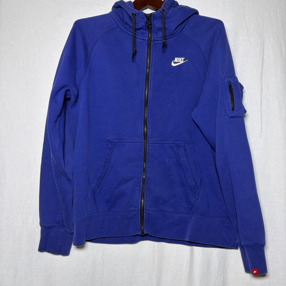 Nike‎ Red Tag Men's Full Zip Blue Hoodie Jacket Size Large Vintage